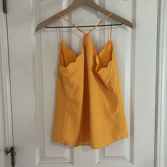 J.Crew | Golden Yellow Scalloped Racerback Cami Top Size 2/XS Summer Spring - Picture 6 of 9